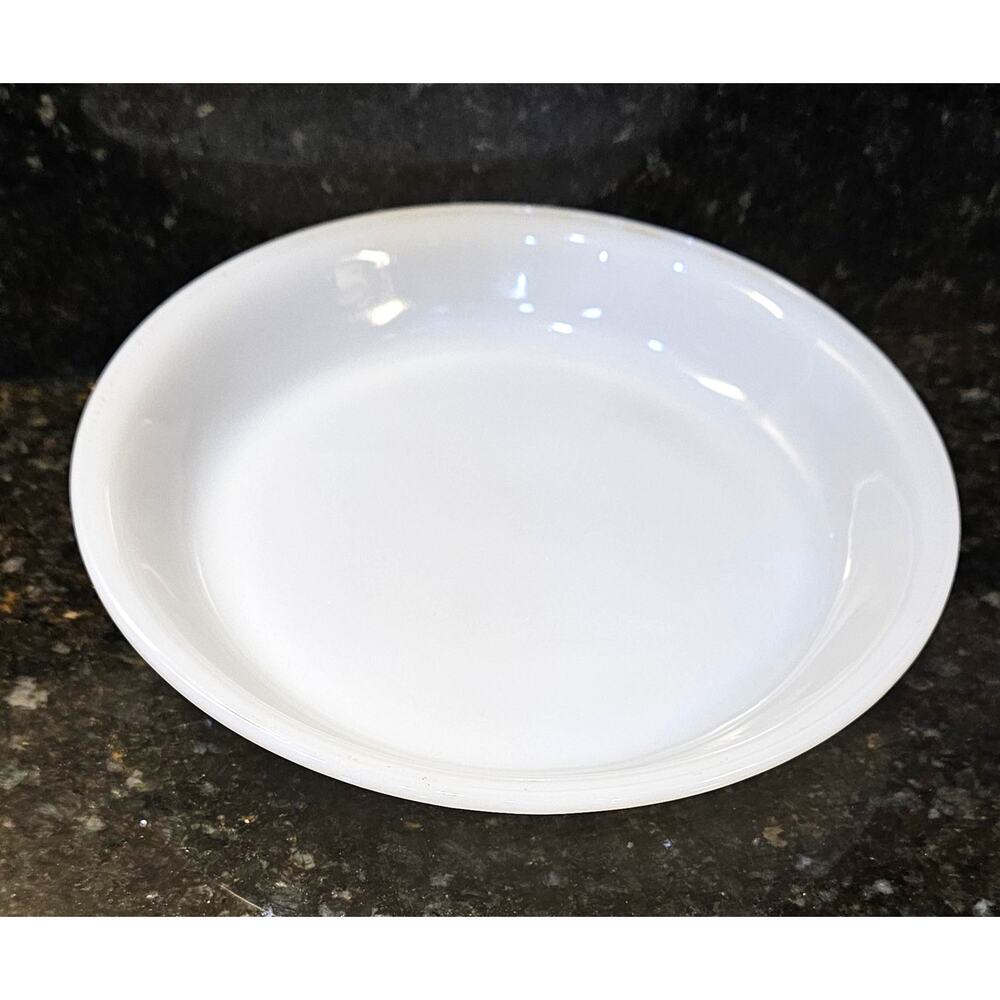 60s Vintage Fire-King Anchor Hocking Milk Glass 9" Pie Plate #460